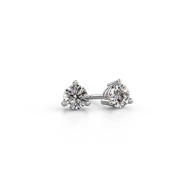 Oorstekers Somer 585 witgoud zirkonia 4.7 mm