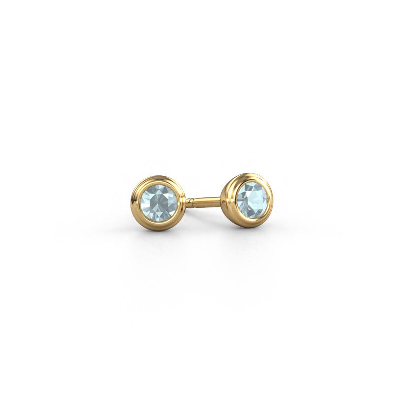 Ohrsteckers Shemika 585 Gold Aquamarin 4 mm