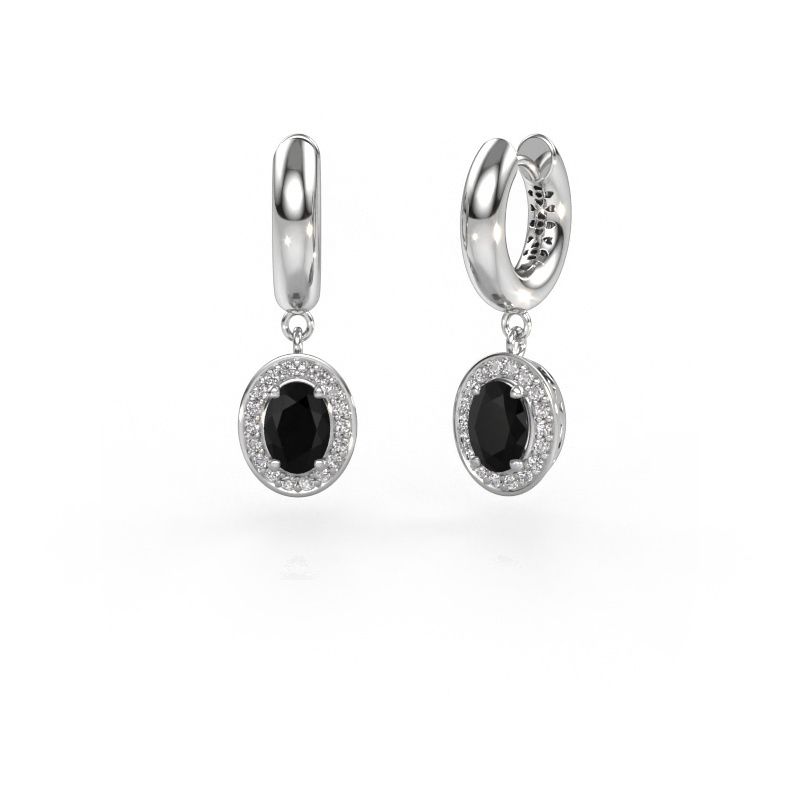 Pendants d'oreilles Annett 950 platine diamant noir 2.37 crt
