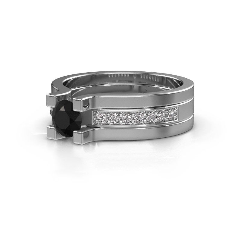 Afbeelding van Verlovingsring Myrthe 950 platina zwarte diamant 0.768 crt