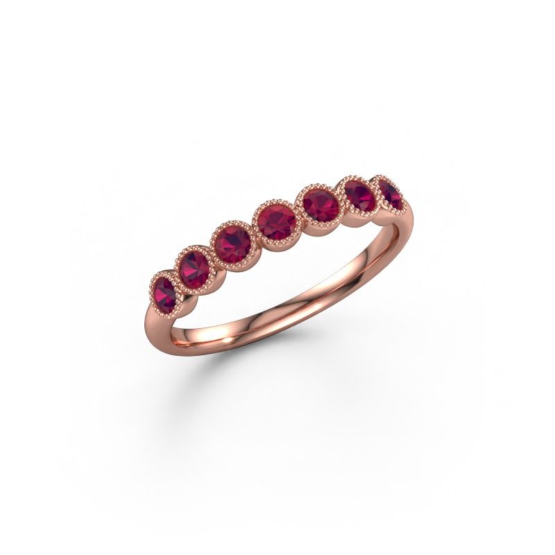 Ring Mariam half 585 Roségold Rhodolit 2.4 mm