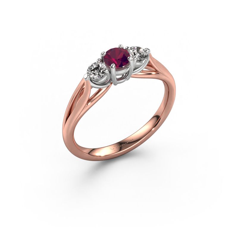 Engagement ring Amie RND 585 rose gold rhodolite 4.2 mm