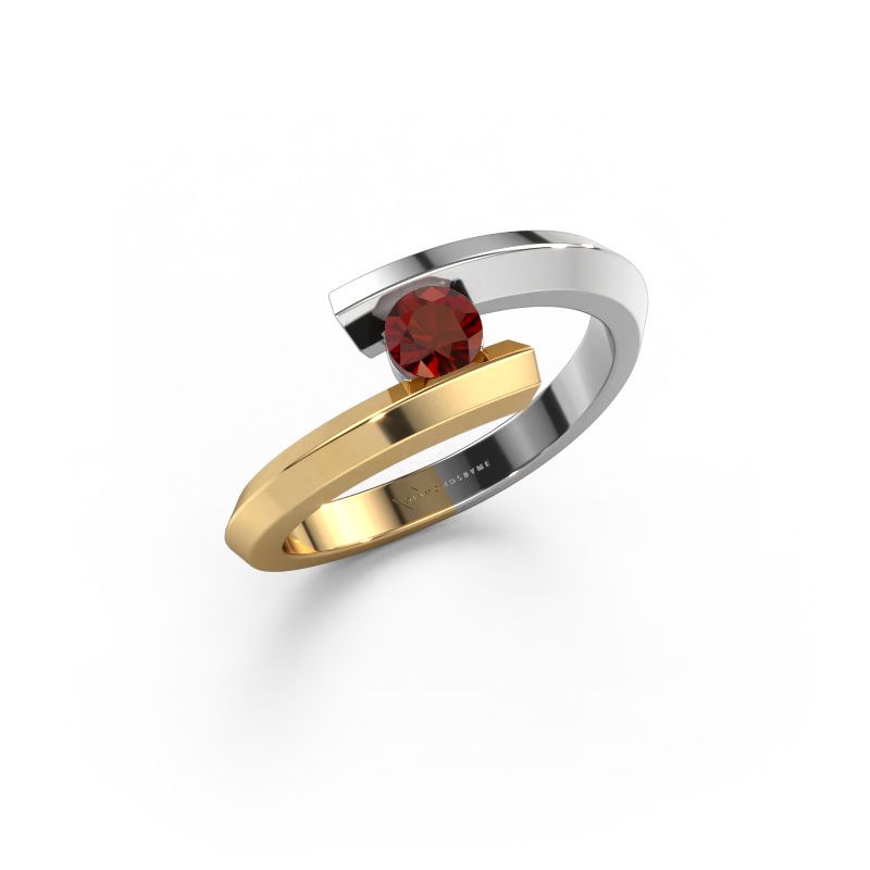 Bague Paulette 585 or blanc grenat 3.4 mm