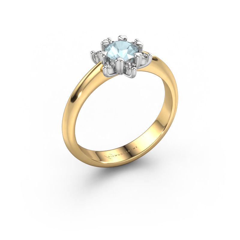 Ring Liesbeth 585 gold aquamarine 5 mm