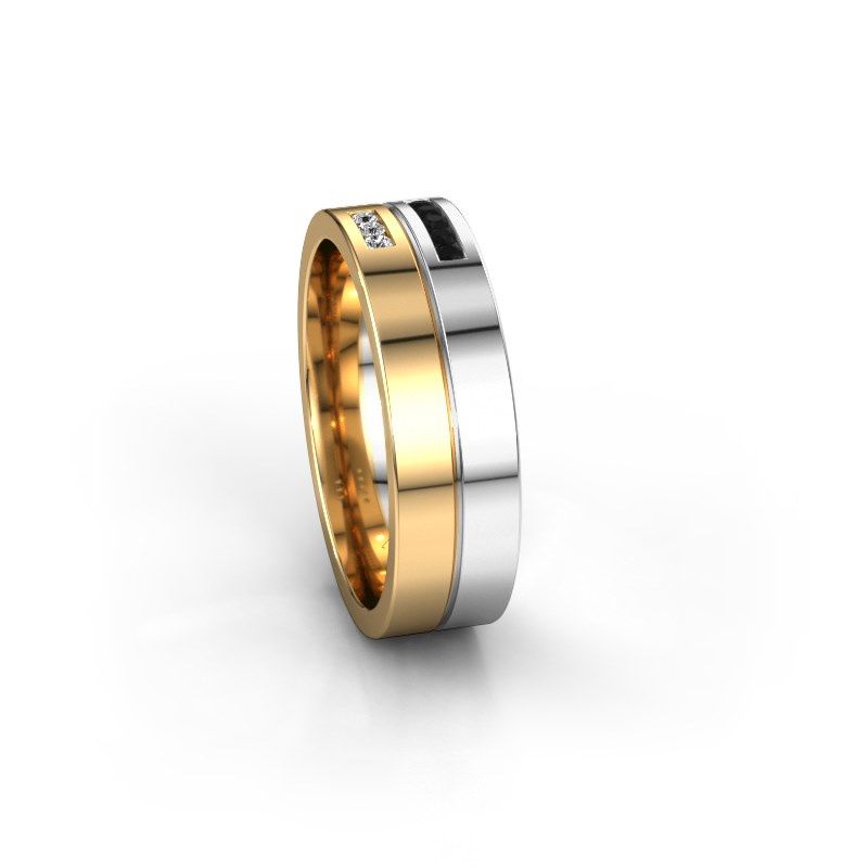Image of Wedding ring WH0207L16AP<br/>585 white gold ±6x1.7 mm<br/>Black diamond