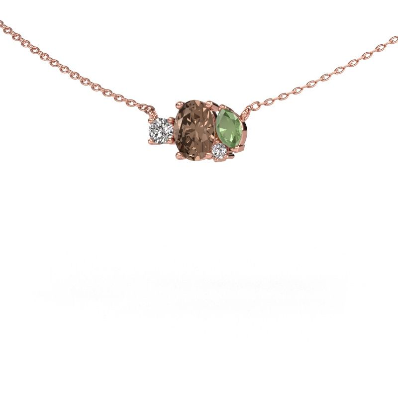 Hanger Frauke OVL 585 rosé goud bruine diamant 0.825 crt