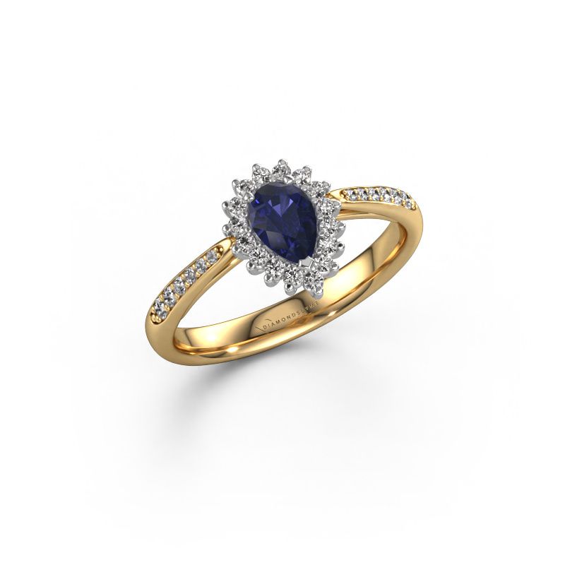 Verlobungsring Tilly per 2 585 Gold Saphir 6x4 mm