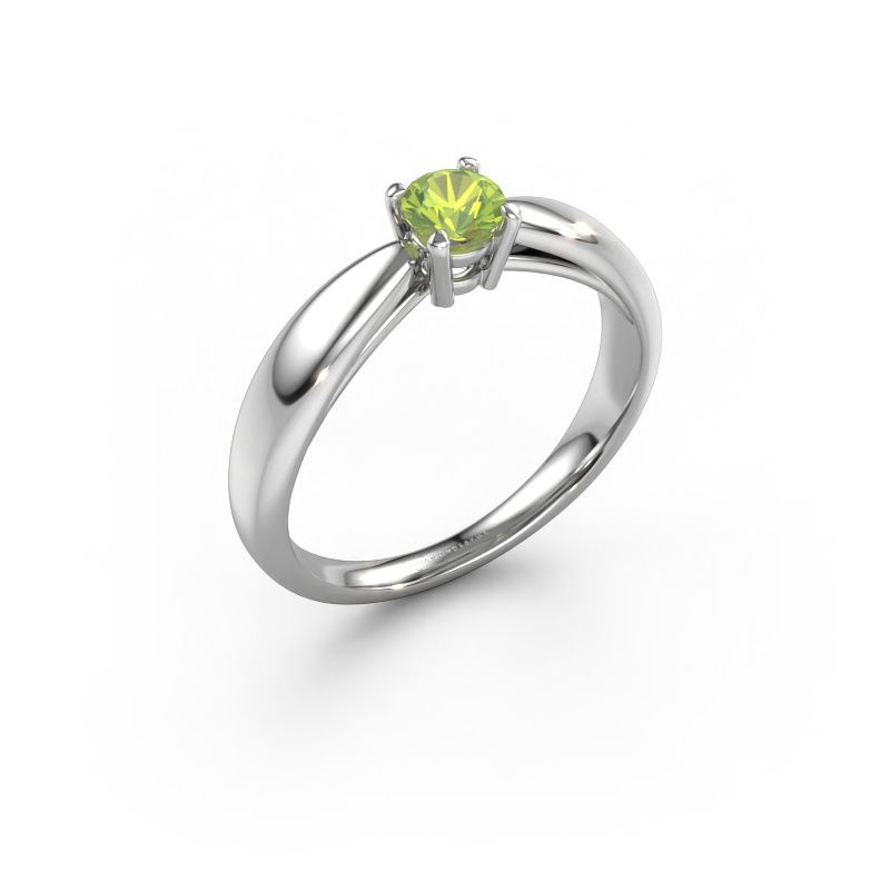 Engagement ring Nichole 585 white gold peridot 4.2 mm