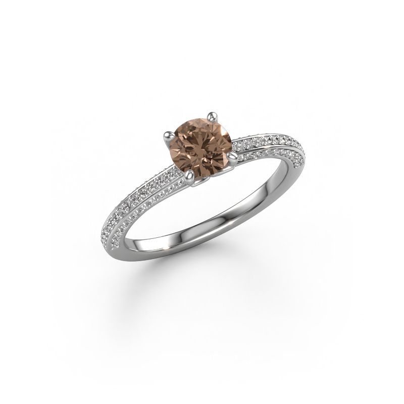Verlobungsring Elenore rnd 950 Platin Braun Diamant 0.60 crt