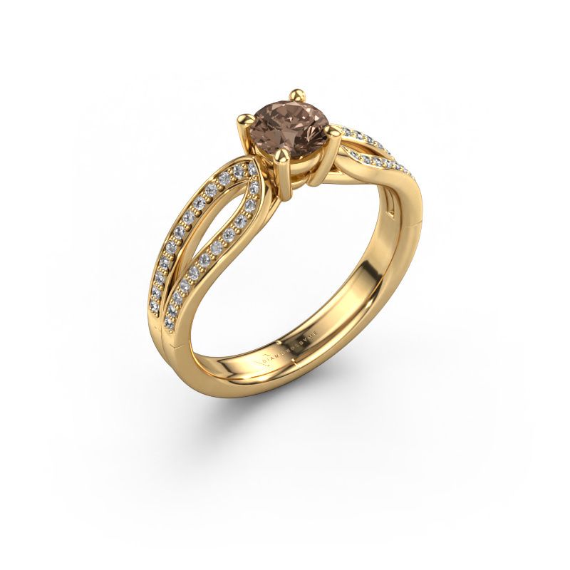 Bague de fiançailles Antonia rnd 2 585 or jaune diamant brun 0.73 crt