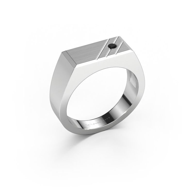 Men's ring Dree 5 950 platinum black diamond 0.066 crt