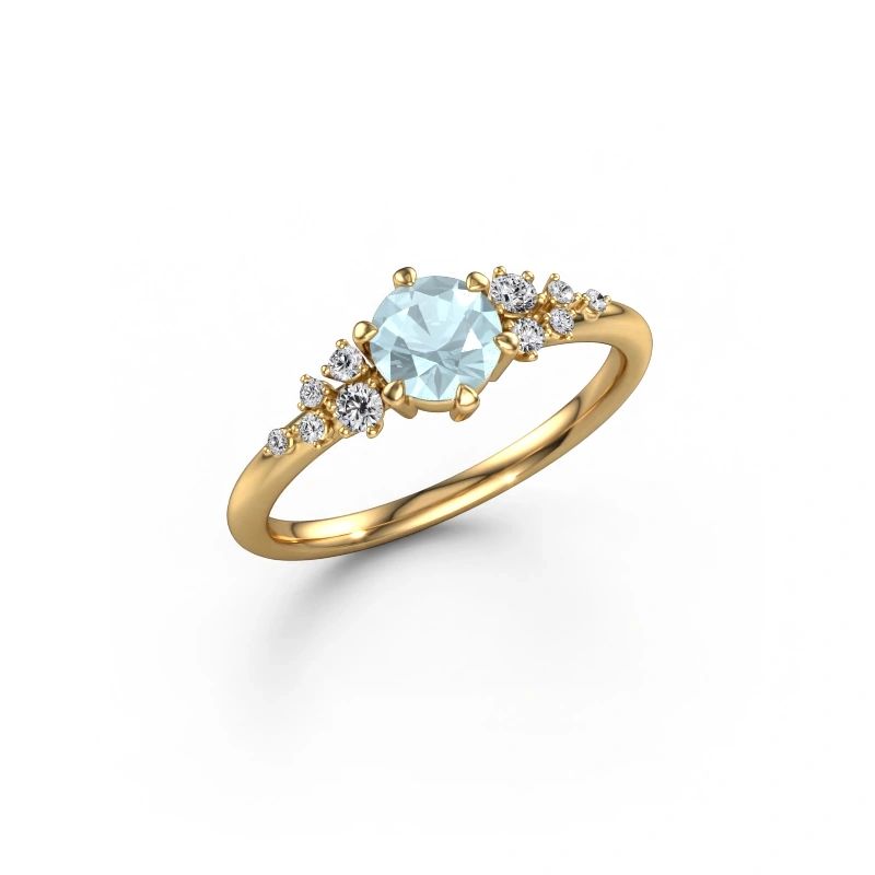 Ring Royce RND 585 goud aquamarijn 5.5 mm