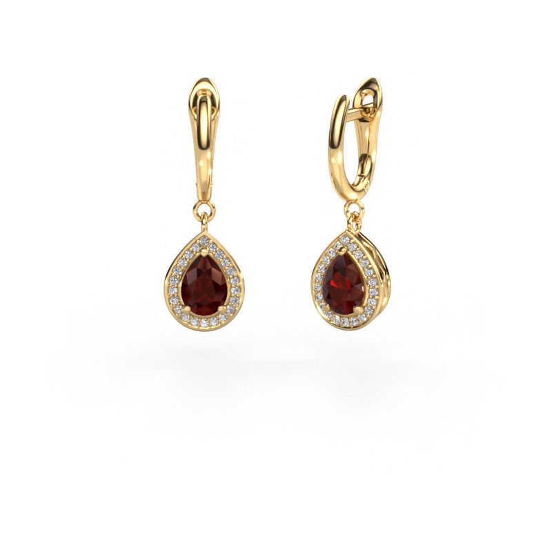 Pendants d'oreilles Ginger 1 585 or jaune grenat 7x5 mm