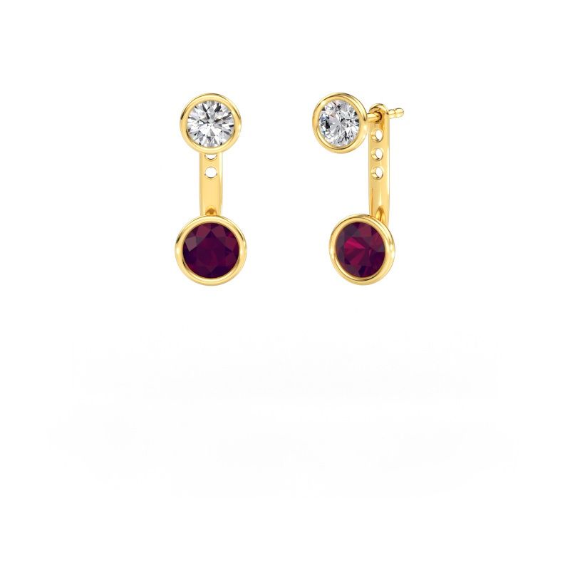 Ohrringe Halle 585 Gold Rhodolit 6 mm