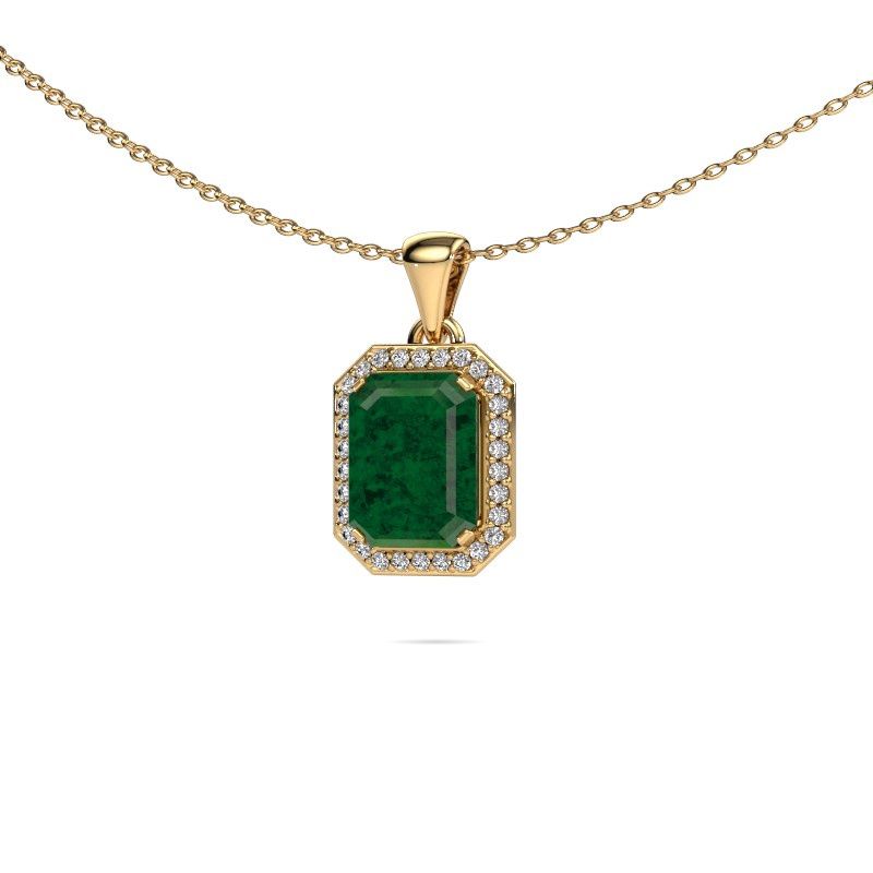 Hanger Dodie 585 goud smaragd 8x6 mm
