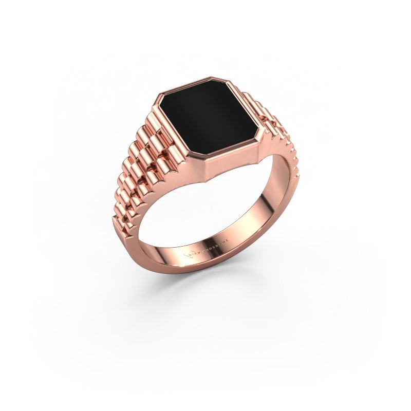 Signet ring Brent 1 BO 585 rose gold onyx 10x8 mm