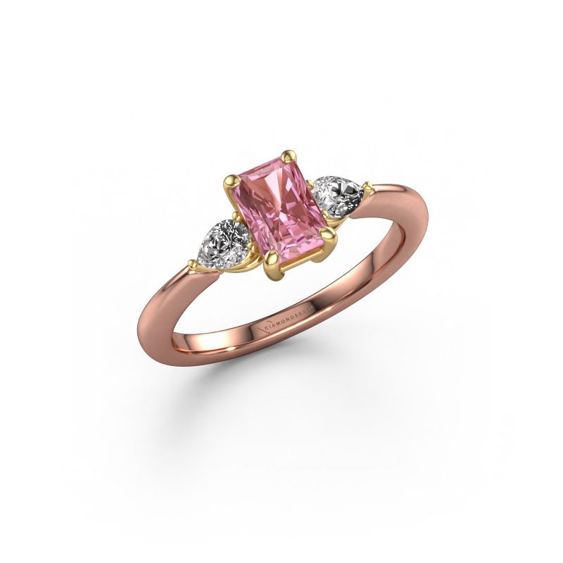 Verlobungsring Chanou RAD 585 Roségold rosa Labordiamant 6.5x4.5 mm