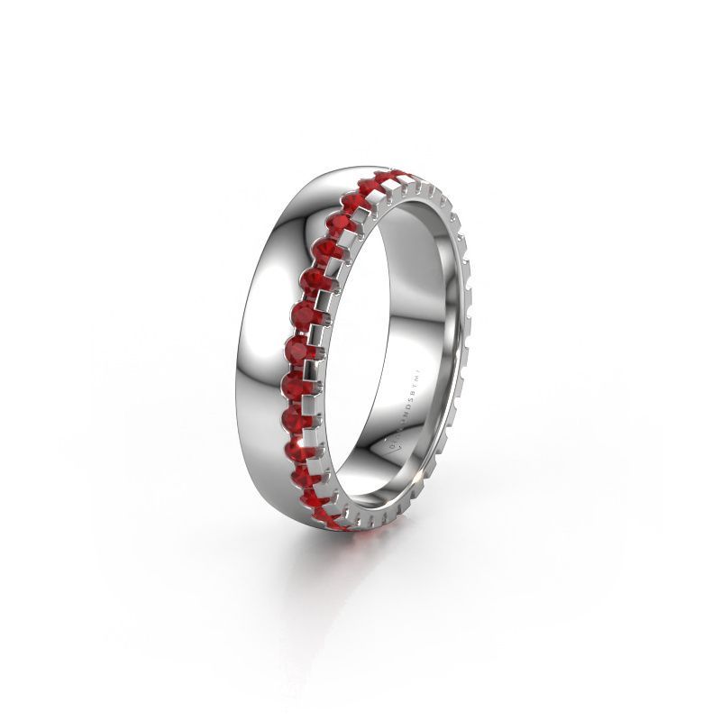 Wedding ring WH6122L25B 585 white gold ruby ±5x2 mm