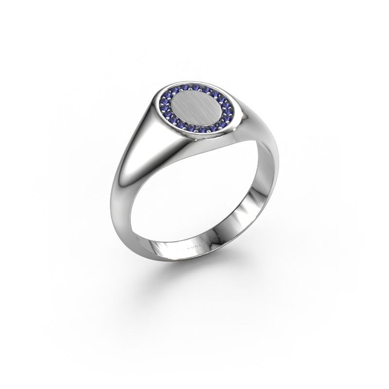 Pinky Ring Floris Oval 1 950 Platin Saphir 1.2 mm