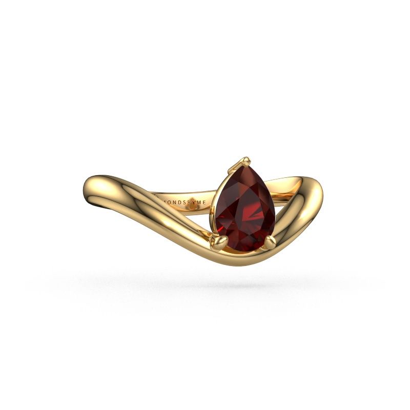 Bague de fiançailles Femke PER 585 or jaune grenat 7x5 mm