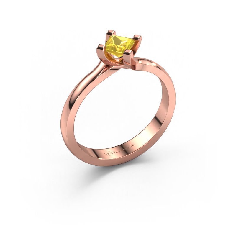 Verlobungsring Dewi Square 585 Roségold Gelb Saphir 4 mm