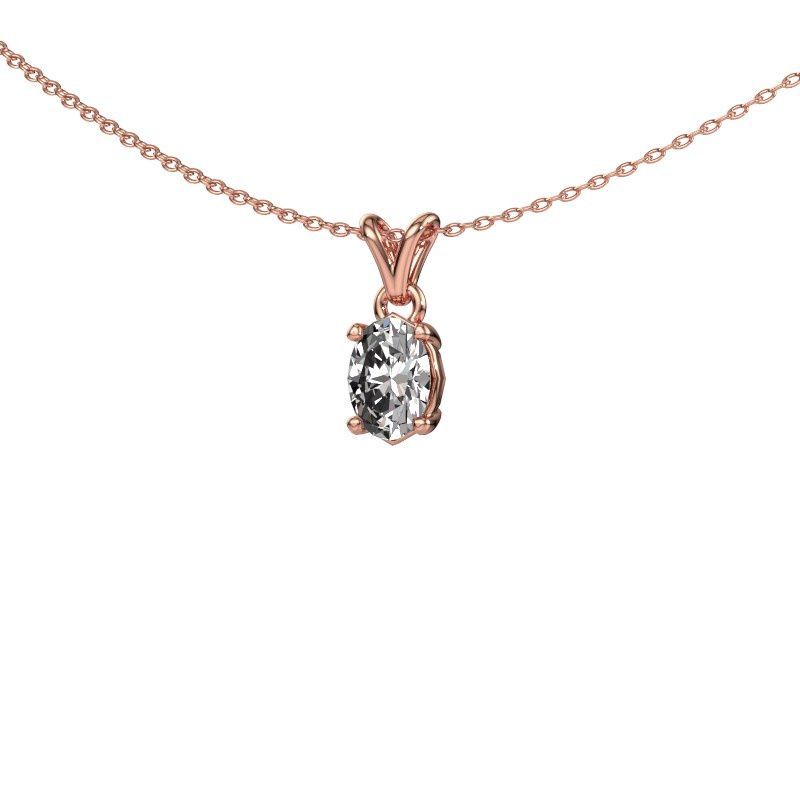 Hanger Lucy 1 585 rosé goud zirkonia 7x5 mm