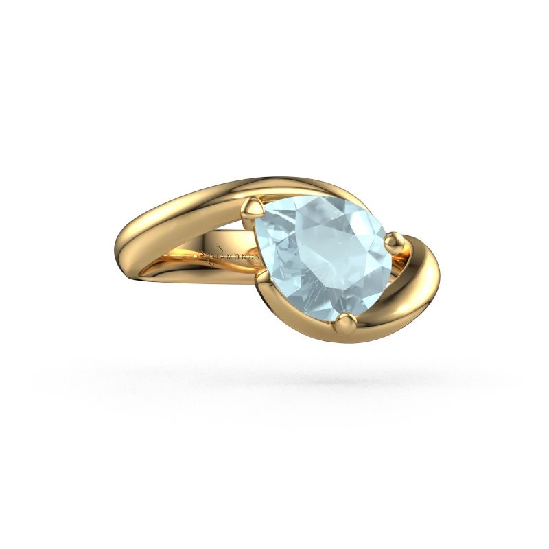 Engagement ring Aida PER 585 gold aquamarine 9x7 mm