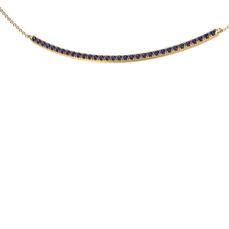 Collar de barra Simona 585 oro zafiro 1.5 mm