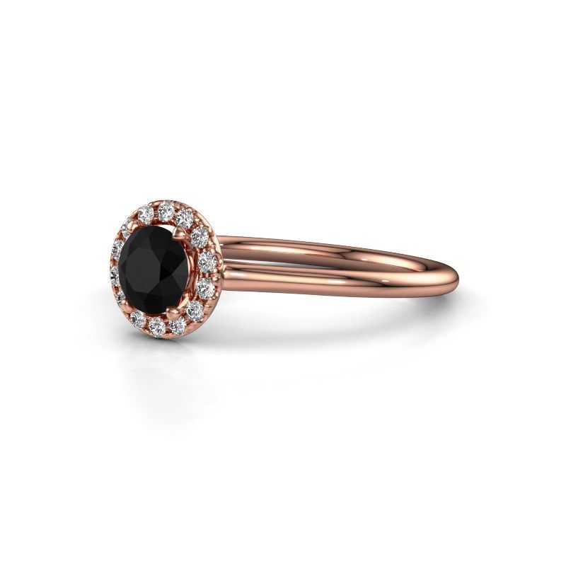 Image of Engagement ring seline rnd 1<br/>585 rose gold<br/>Black diamond 0.705 crt