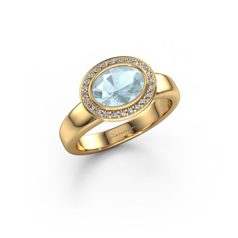 Ring Salena 585 gold aquamarine 8x6 mm