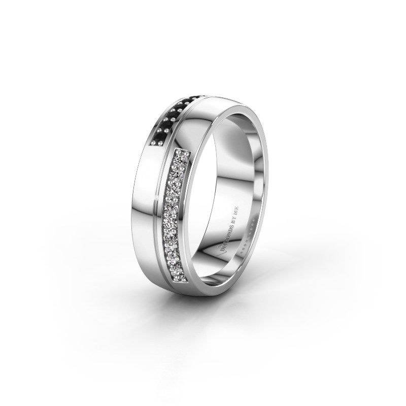 Image of Wedding ring WH0213L26AP<br/>950 platinum ±6x1.7 mm<br/>Black diamond