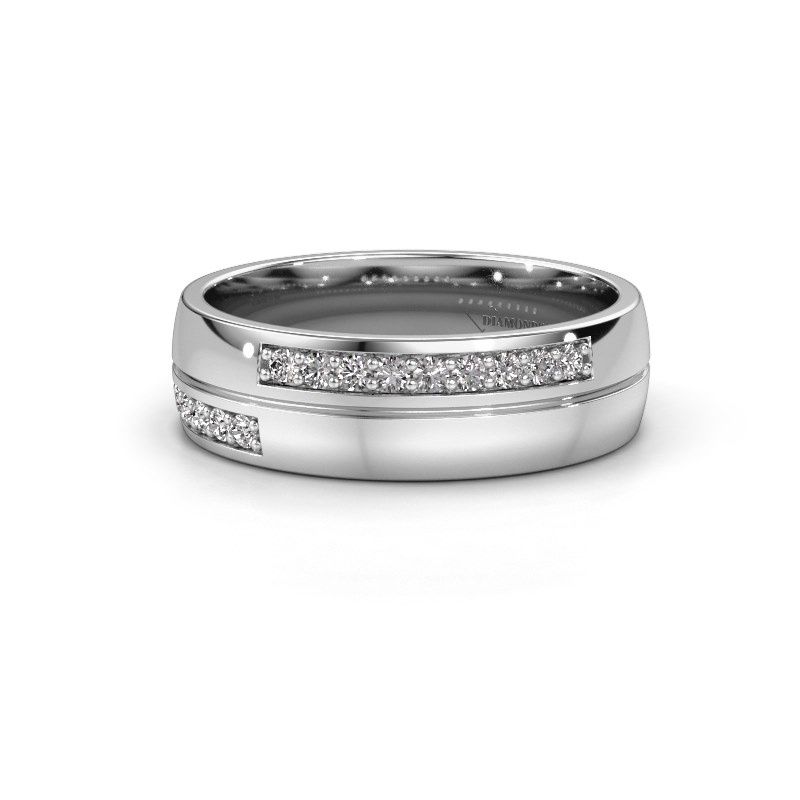 Image of Wedding ring WH0213L26AP<br/>585 white gold ±6x1.7 mm<br/>Diamond