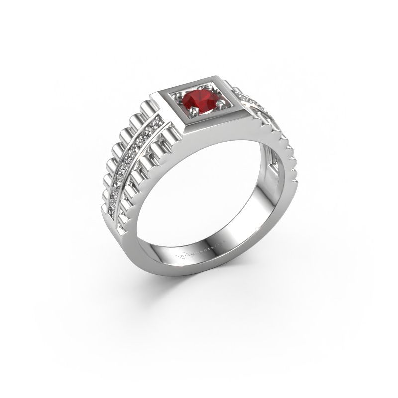 Men's ring Maikel 950 platinum ruby 4.2 mm