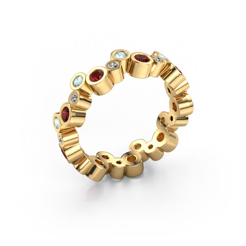Ring Tessa 585 gold garnet 2.5 mm