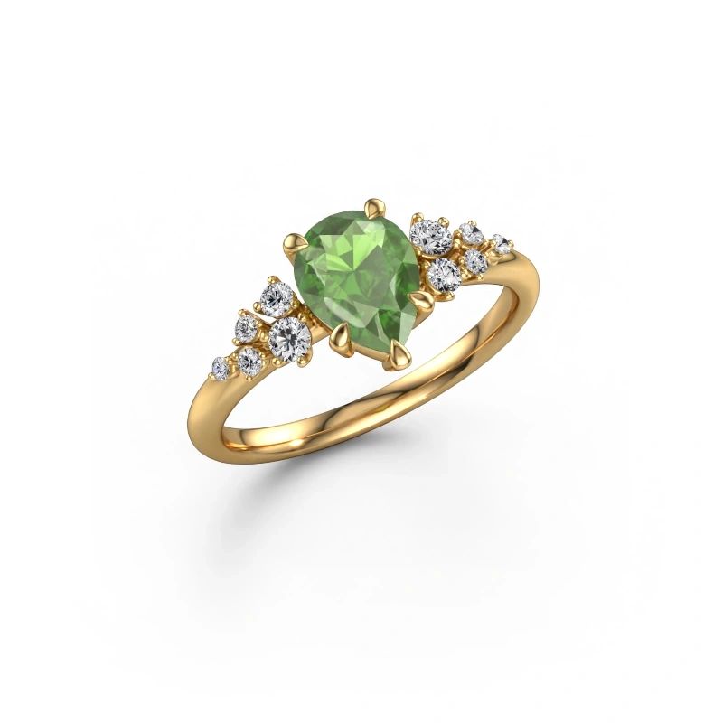 Ring Royce PER 585 Gold Turmalin grün 8x6 mm