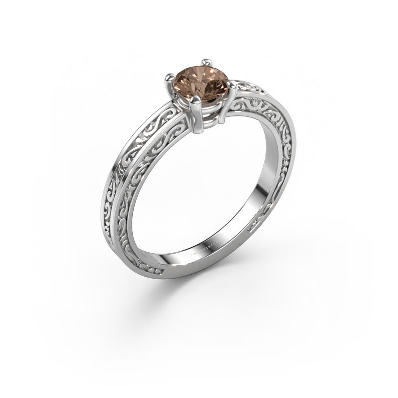 Verlobungsring Claudette 1 585 Weißgold Braun Diamant 0.50 crt