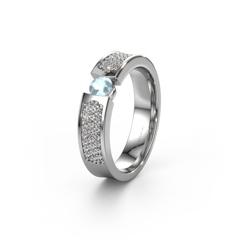 Ehering WH2100L 950 Platin Aquamarin ±5x3 mm