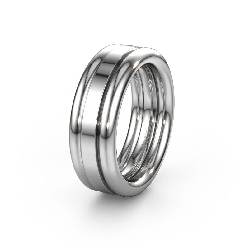 Friendship ring WH6018M 950 platinum ±8 x 2.8 mm