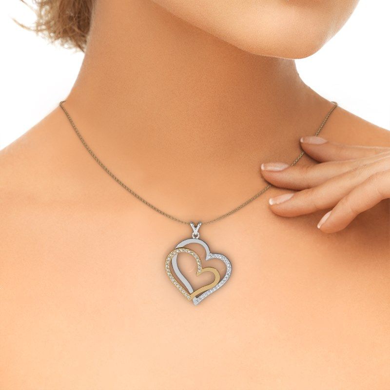 Image de Collier Cathy<br/>585 or blanc<br/>Diamant synthétique 1.15 crt