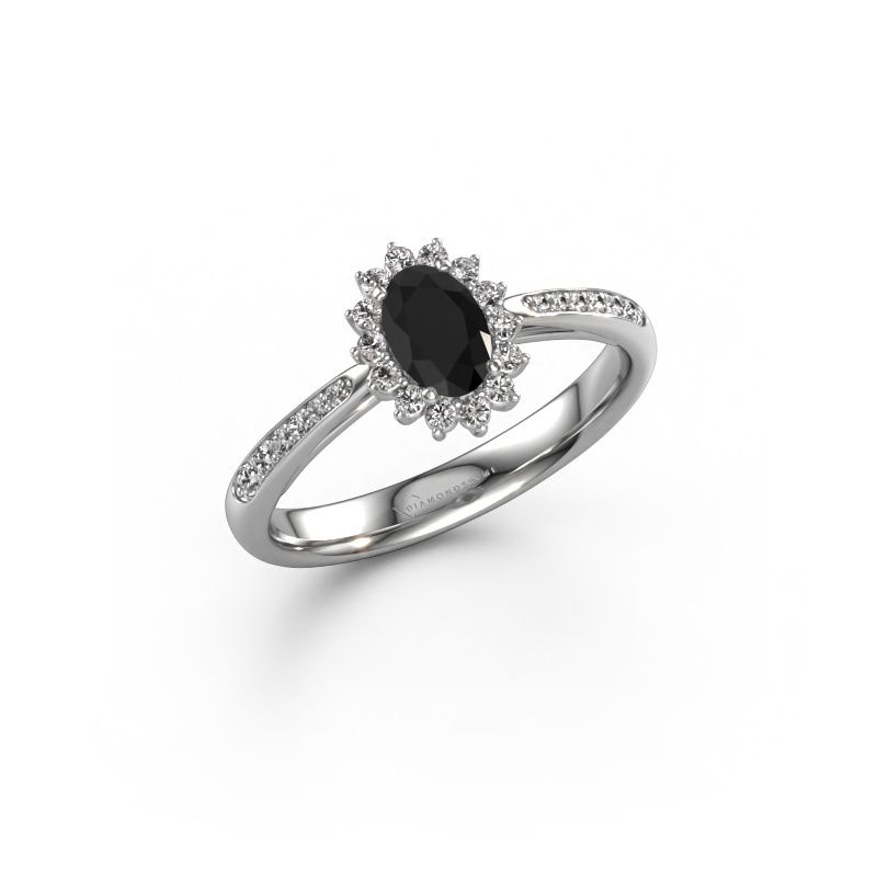 Verlobungsring Tilly ovl 2 585 Weißgold Schwarz Diamant 1.05 crt