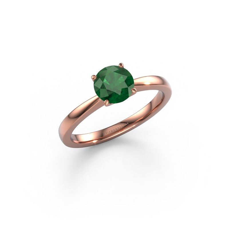 Verlobungsring Kitty 585 Roségold Smaragd 6.2 mm
