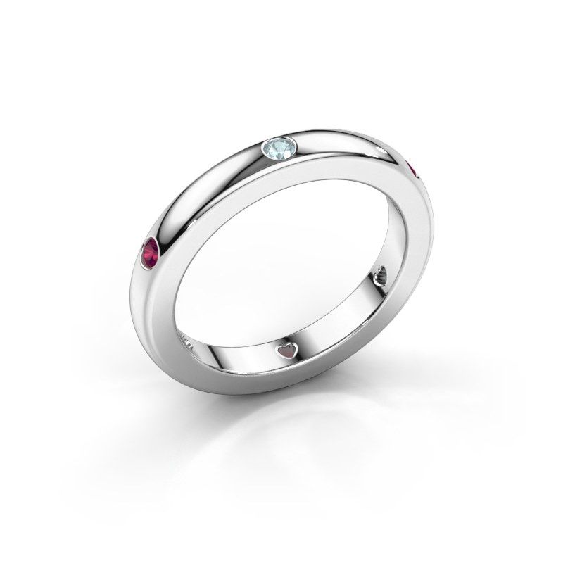 Image of Stackable ring Charla 950 platinum aquamarine 2 mm