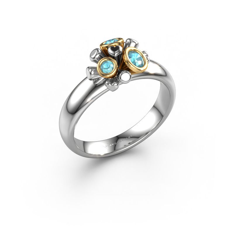 Ring Pameila 585 white gold blue topaz 2 mm