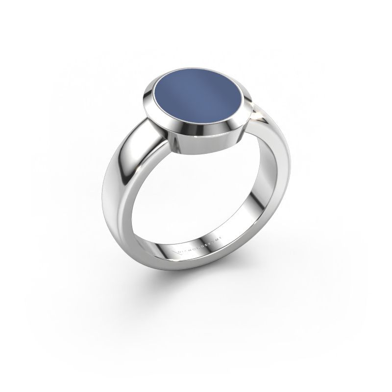 Siegelring Oscar 2 950 Platin Blau Lagenstein 11x9 mm