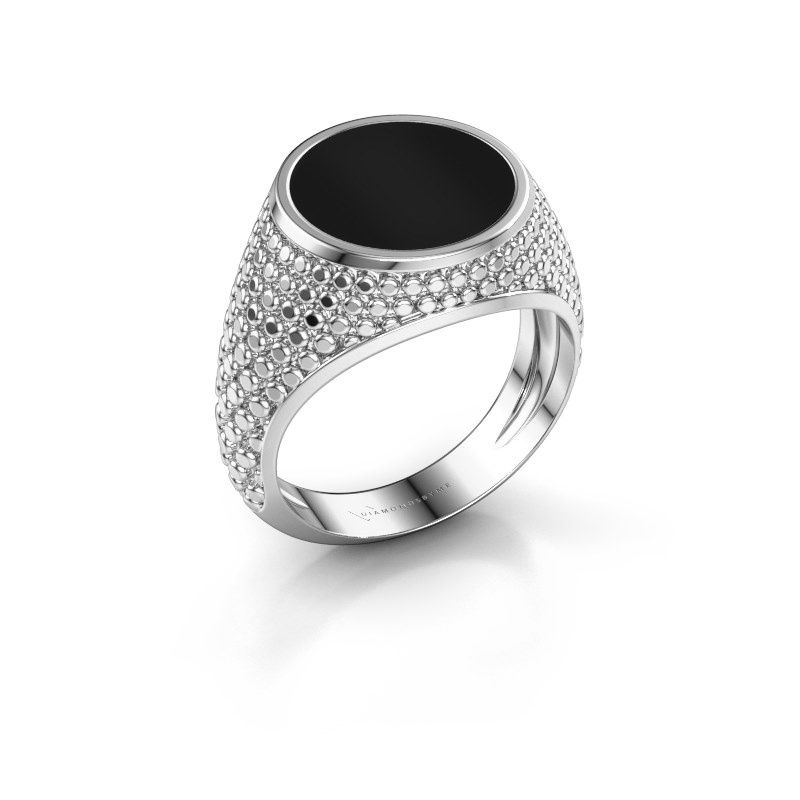 Zegelring Zachary 2 950 platina onyx 12 mm