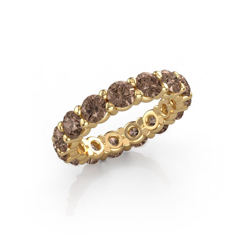 Ring Heddy rnd 4.2 585 goud bruine diamant 4.50 crt