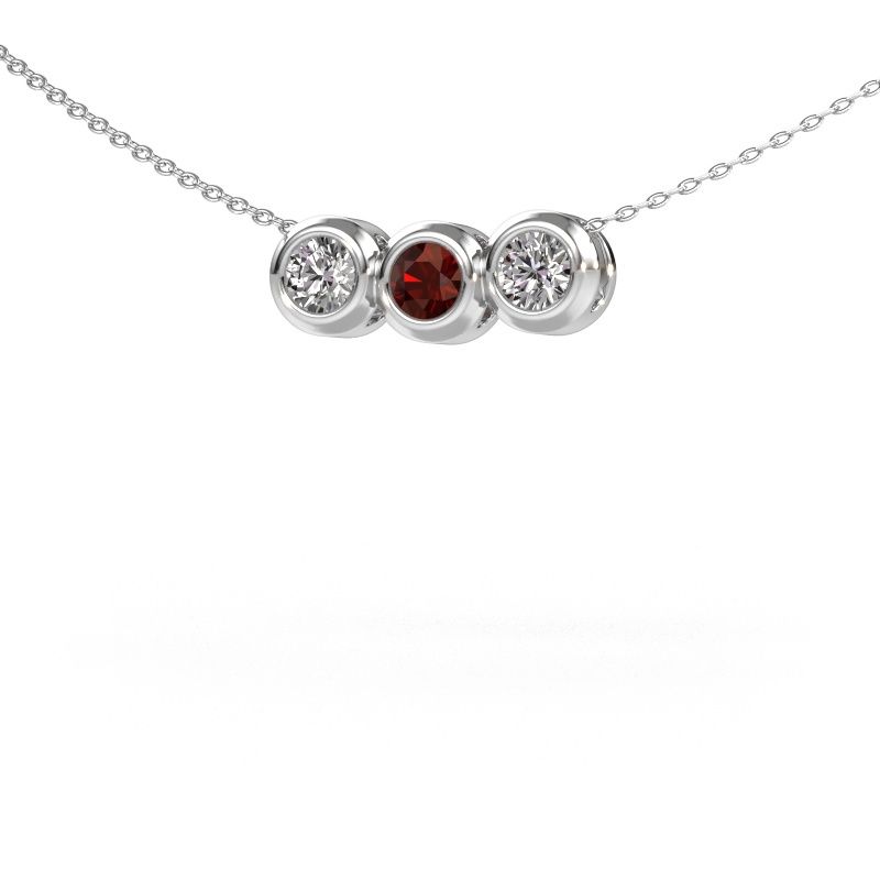 Collier Kim 3 585 or blanc grenat 4 mm