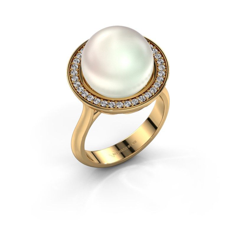 Image de Bague Grisel<br/>585 or jaune<br/>Perle blanche 12 mm
