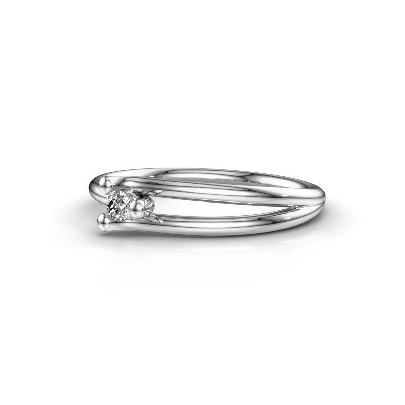 Image of Ring Roosmarijn<br/>585 white gold<br/>Diamond 0.08 crt