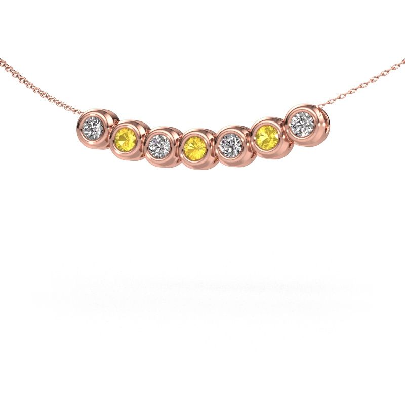 Kette Kim 7 585 Roségold Gelb Saphir 3.4 mm